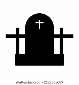 Tombstone Silhouette. Alte Grabstein alten Friedhof RIP. Halloween-Elemente. Grab mit transparentem Hintergrund, Tombstone Silhouette, Grabzeichen des toten Konzepts.