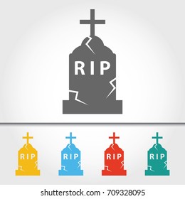 Tombstone Single Icon Vector Illustration