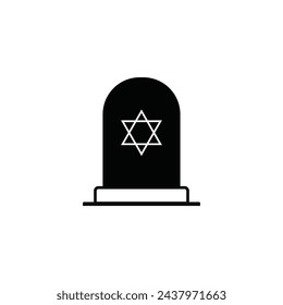 Tombstone with Star of David. Jewish grave stone. Symbol of death and funeral. Gravestone flat icon. svg