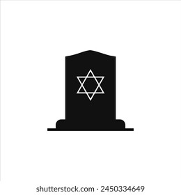 Tombstone with Star of David. Jewish grave stone. Symbol of death and funeral.