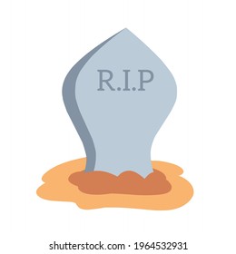 tombstone that reads R.I.P, illustration for something that is dead, flat minimalist vector eps 10