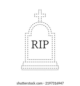 Tombstone tracing worksheet for kids