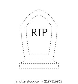 Tombstone tracing worksheet for kids