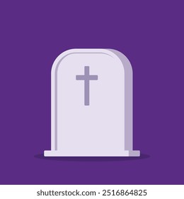 Tombstone-Vektor. Halloween Feiertag Symbol flache Illustration auf weißem Hintergrund.