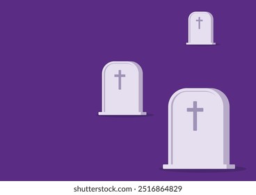 Tombstone-Vektor. Halloween Feiertag Symbol flache Illustration auf weißem Hintergrund.