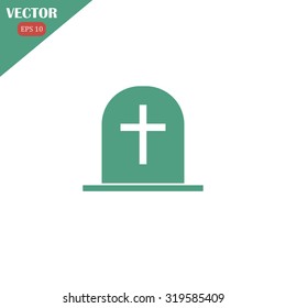 Tombstone vector icon. Grave icon.