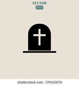 Tombstone vector icon. Grave icon.