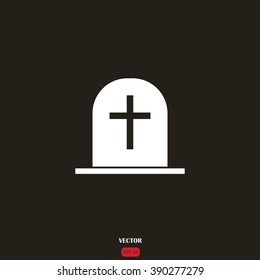 Tombstone vector icon. Grave icon.