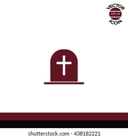Tombstone vector icon. Grave