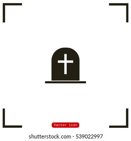 Tombstone vector icon. Grave icon.