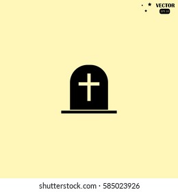 Tombstone vector icon. Grave icon.