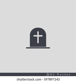 Tombstone Vector Icon. Grave Icon.