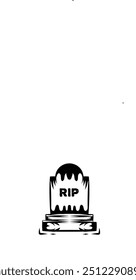Tombstone Vector Icon For Halloween Celebration