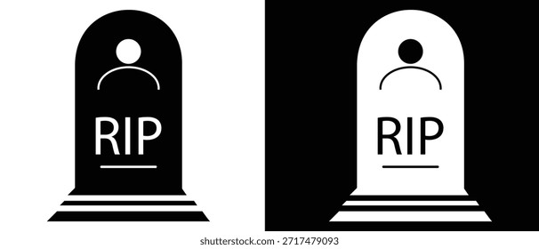 tombstone vector icon halloween eps 10