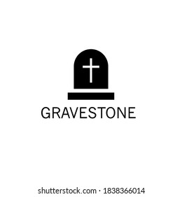 Tombstone vector icon isolated on white background, vector icon for mobile and computer graphic design