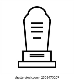 tombstone vector icon line template