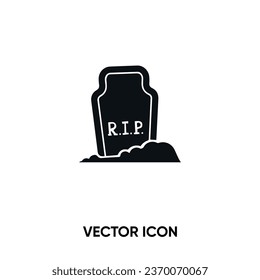 Tombstone vector icon . Modern, simple flat vector illustration for website or mobile app. Grave or rip symbol, logo illustration. Pixel perfect vector graphics