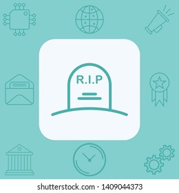 Tombstone vector icon sign symbol