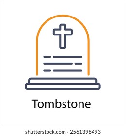 Tombstone Vector icon stock illustration