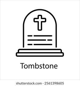 Tombstone Vector icon stock illustration