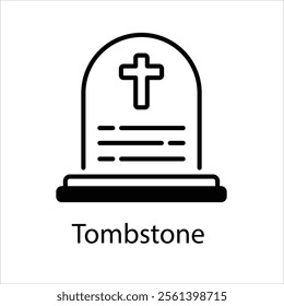 Tombstone Vector icon stock illustration