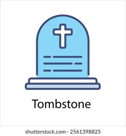 Tombstone Vector icon stock illustration