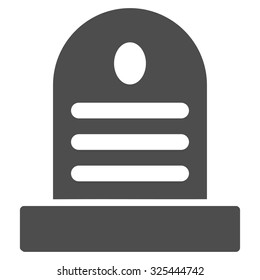 Tombstone vector icon. Style is flat symbol, gray color, rounded angles, white background.