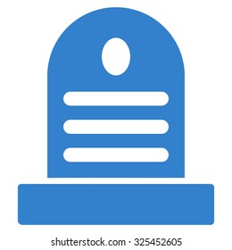 Tombstone vector icon. Style is flat symbol, cobalt color, rounded angles, white background.