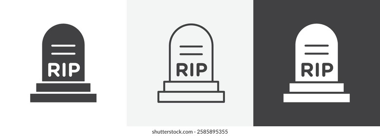 Tombstone vector icons collection graphic designs for ui designs