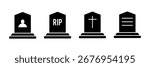 Tombstone vector icons. Rip grave icons set . Tombstone icon vector simple element . eps 10 