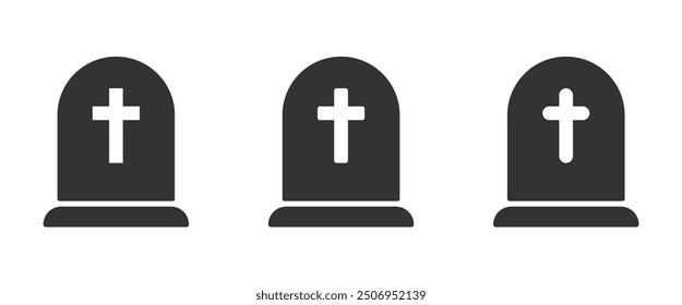 Tombstone-Vektorsymbole. Grabsymbolsatz auseinander nehmen