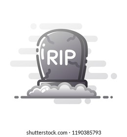 A tombstone vector illustration in line color design
