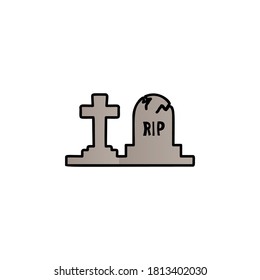 Tombstones color gradient vector icon