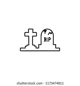 Tombstones icon. Simple outline vector of Halloween set for UI and UX, website or mobile application