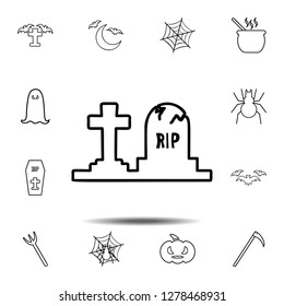 Tombstones icon. Simple outline vector element of Halloween icons set for UI and UX, website or mobile application