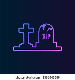Tombstones  icon. Simple thin line, outline vector of halloween icons for ui and ux, website or mobile application