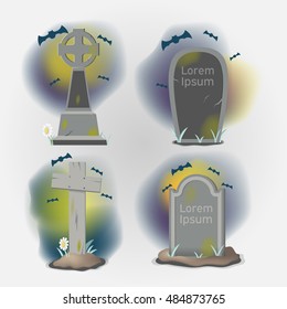 Tombstones Old Graveyard Object set Vector