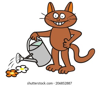 Tomcat - gardener, vector icon