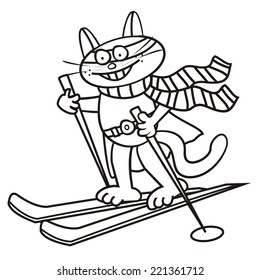 Tomcat and ski, superman, coloring