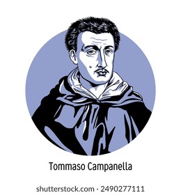 Tommaso Campanella fue un filósofo, teólogo y escritor italiano, más conocido por su tratado utópico La ciudad del sol, uno de los pensadores más importantes del Renacimiento tardío. Dibujado a mano ve