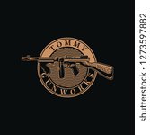 Tommy Gun Logo Vector Black Background