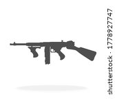Tommy Gun Vector Illustration Symbol - Thompson Submachine gun Gangster Concept