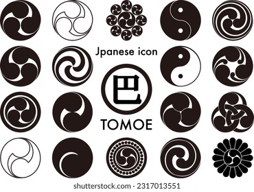 tomoe Japanese family crest set