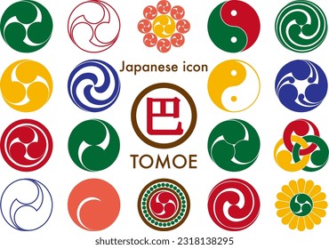 Tomoe-japanisches Familienwappenset