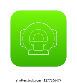 Tomograph icon green vector isolated on white background