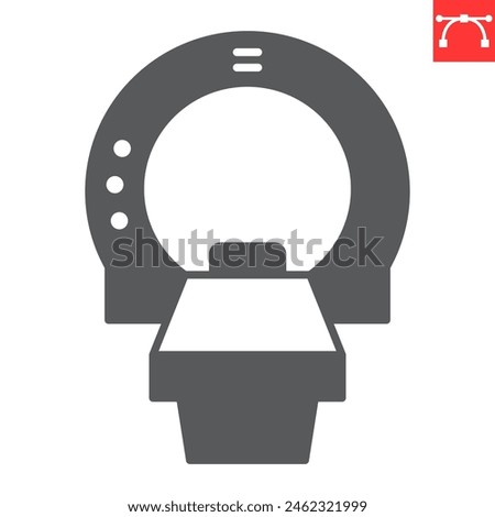 Tomography glyph icon, ct scan and diagnostic, mri scanner vector icon, vector graphics, editable stroke outline sign, eps 10.