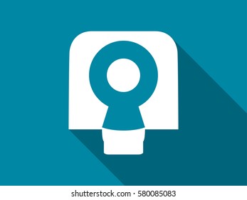 Tomography icon with long shadow. Magnetic resonance imaging. Vector illustration