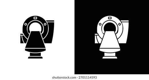 Vector de la silueta del icono de la tomografía en colores negros. estilo plano del diseño del logotipo del símbolo