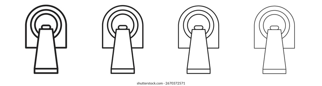 Icono de tomografía simple paquete de Vectores negros. Elemento de infografía de diseño