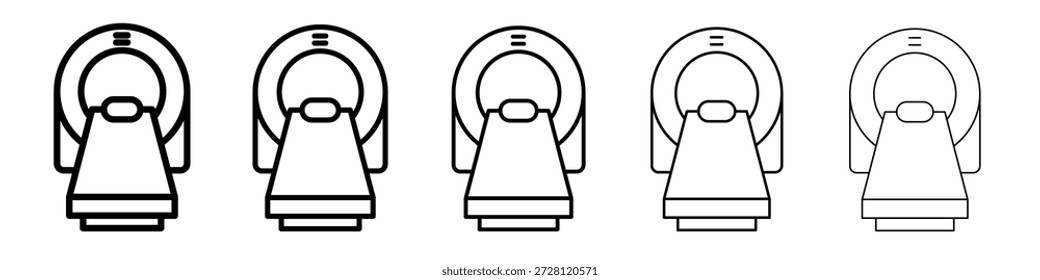 Tomography icon vector in editable stroke linear pictogram